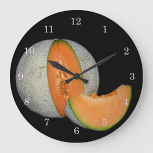 Kantalupe Melon Große Wanduhr