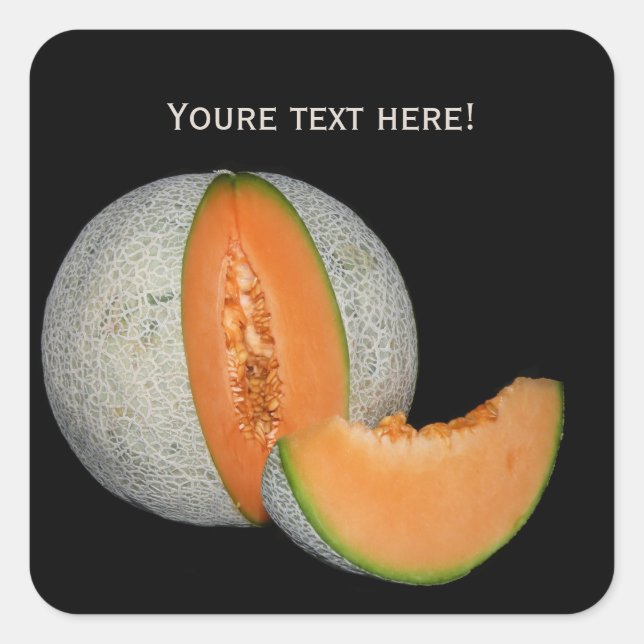 Kantalupe Melon Quadratischer Aufkleber (Vorderseite)