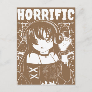 Kantige Anime-Girl "Horrific" Grunge Streetwear-Mo Postkarte