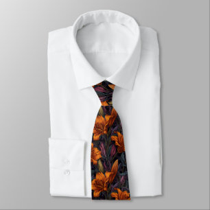 Kantige Geschenke für ihn Lilien Floral Krawatte