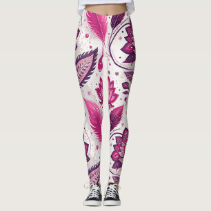 Kantige Metallic-Magenta-Streetwear-Leggings – Lux Leggings