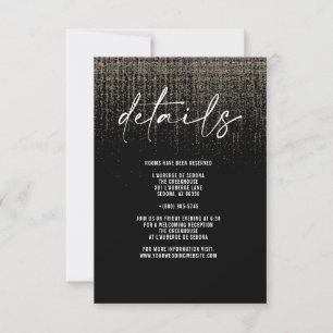 Kantige QR-Champagner-Glitter-Details-Karte Einladung