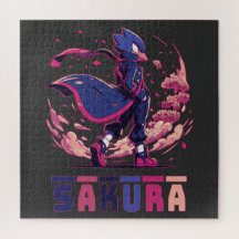 Kantige Sakura-Krieger-Vogel-Anime-Illustration