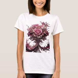 Kantige silberne CHOCOLATE ROSE Wearable Kunst T-Shirt
