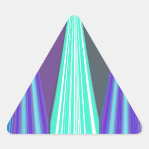 Kantiger Blau Lila Cyan Chevron Kunstposter Dreieckiger Aufkleber