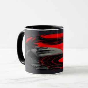 Kantiger Cyberpunk-Dystopie-Mädchen-Rot-Ziel-Tasse Tasse