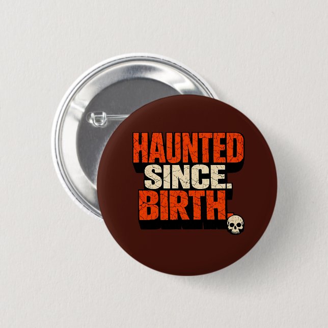 Kantiger Gothic seit Geburt verflucht ADHS-Totenko Button (Vorne & Hinten)
