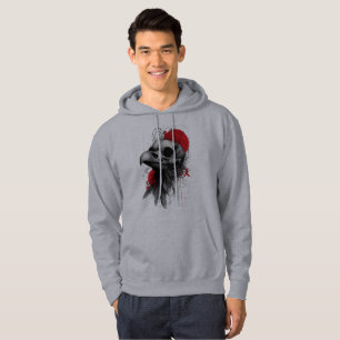 Kantiger Krähen-Schädel-Gothic-Grunge-Hoodie Hoodie
