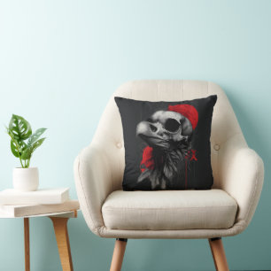Kantiger Krähen-Schädel-Gothic-Grunge-Straßenkunst Kissen