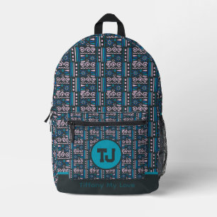 Kantiger Namens-Monogramm-Rucksack für Jungen Bedruckter Rucksack