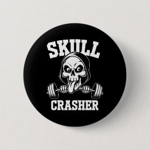 Kantiger Totenkopf Bodybuilding Langhantel Zungen Button