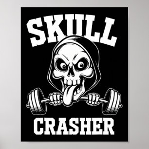 Kantiger Totenkopf Bodybuilding Langhantel Zungen Poster