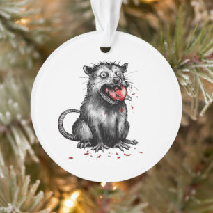 Kantiger Weihnachtsmüll Opossum Glas-Anhänger kaue Ornament