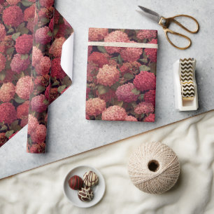 Kantiges Blumen-Hortensien-Druck-Geschenkpapier Geschenkpapier