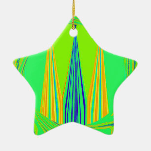 Kantiges geometrisches Neondesign Keramikornament