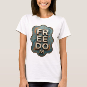 Kantiges Gold FREEDOM Grafik T-Shirt