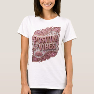 Kantiges Gold POSITIVE VIBES Shirt-Design T-Shirt