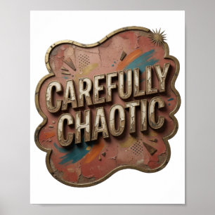 Kantiges Gold SORGFÄLTIG CHAOTISCHE 3D-Textkunst Poster