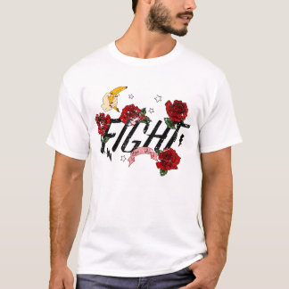 Kantiges Kampf-Blumen-Grafik-T-Shirt - Rote Rosen T-Shirt