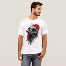 Kantiges Krähen-Schädel-Gothic-Grunge-Street-Art-T