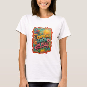Kantiges Orange TROPISCHER GEISTESZUSTAND Künstler T-Shirt