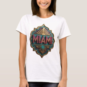 Kantiges Pink MIAMI 3D Text Art T-Shirt