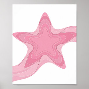 Kantiges Pink PINK STAR Künstlerisches Motiv Poster