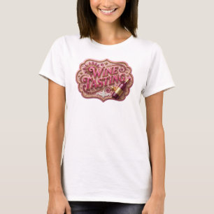 Kantiges Pink WEINPROBEN Grafik T-Shirt