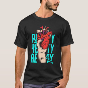 Kantiges Realistisches Herz Hand drücken Streetwea T-Shirt
