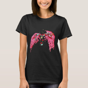 Kantiges Schmelzendes Rosa Hände Ästhetik Schwarze T-Shirt