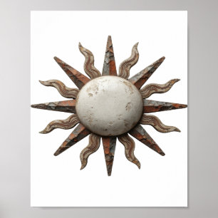 Kantiges Silber ABSTRACT ART Statement Design Poster