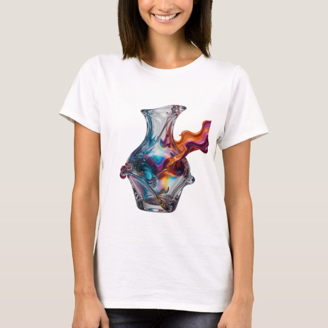 Kantiges Silber ABSTRACT ART Statement T-Shirt (Vorderseite)
