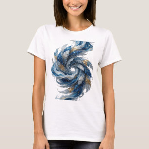 Kantiges Silber BLAUE UND WEISSE FEDERN Zitat Desi T-Shirt