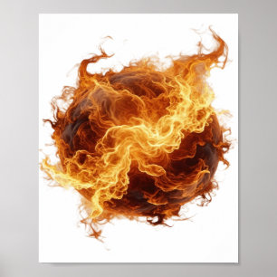 Kantiges Silber FIREBALL Grafikdesign Poster