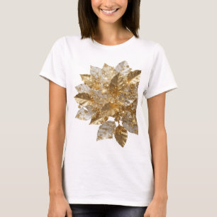 Kantiges Silber GOLDENE BLÄTTER T-Shirt