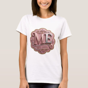 Kantiges Silber ME EST 1994 Custom-Design T-Shirt
