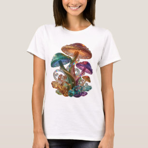 Kantiges Silber-Pilze der Weisheit-Künstlerisches T-Shirt