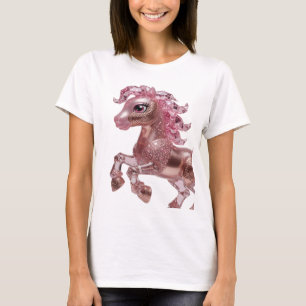 Kantiges Silber ROSE GOLD PINK UNICORN 3D Text Kun T-Shirt