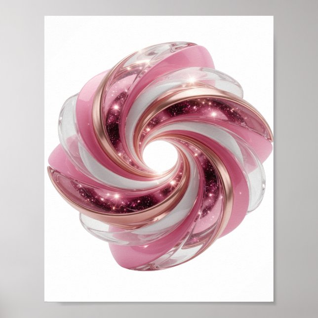 Kantiges Silber SPACE GALAXY Modernes Design Poster (Vorne)