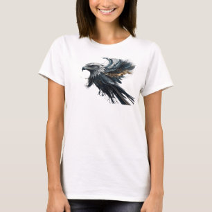 Kantiges silbernes abstraktes Adlerkunst-Design T-Shirt