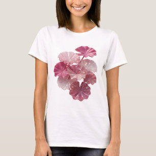 Kantiges Silbernes PINK GLITTERBLÄTTER Statement-T T-Shirt