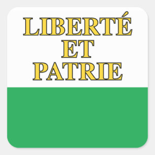 Kanton Waadt Fahne, Schweiz Quadratischer Aufkleber