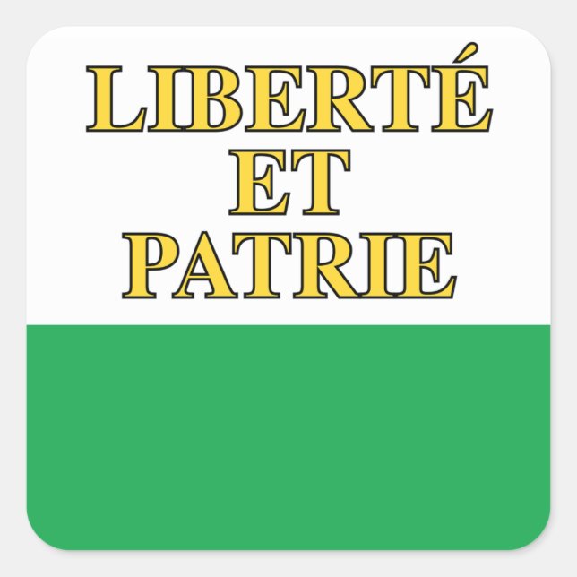Kanton Waadt Fahne, Schweiz Quadratischer Aufkleber (Vorderseite)