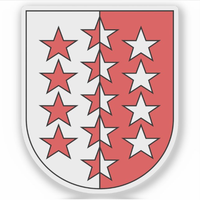 Kanton Wallis, Schweiz Aufkleber (Vorderseite)