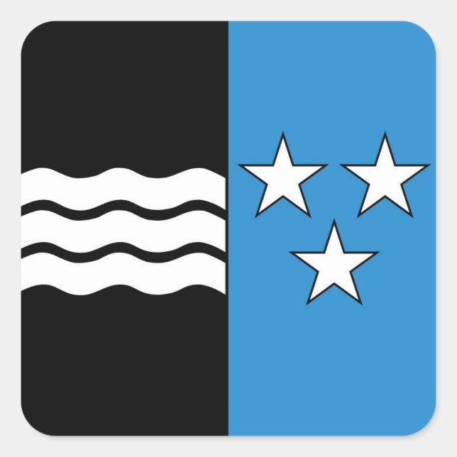 Kantonsflagge Quadratischer Aufkleber (Vorderseite)