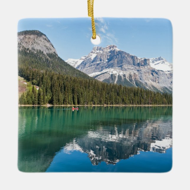 Kanu am berühmten Emerald Lake - Yoho NP, Kanada Keramikornament (Vorderseite)