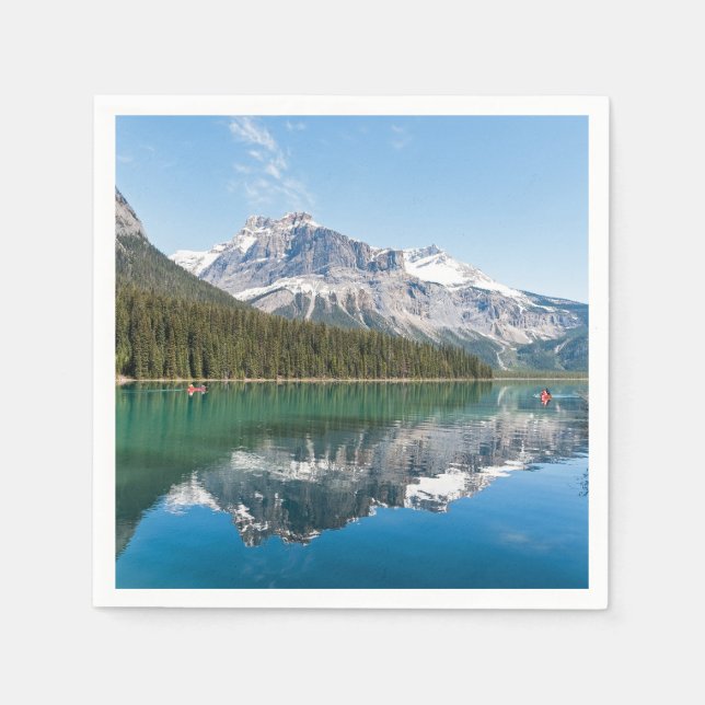 Kanu am berühmten Emerald Lake - Yoho NP, Kanada Serviette (Vorderseite)
