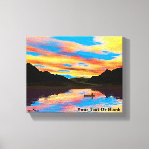 Kanu am Sunset Lake Leinwanddruck