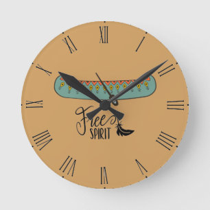 Kanu Freier Geist Runde Wanduhr