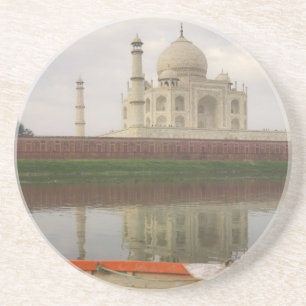 Kanú im Wasser mit Taj Mahal, Agra, Indien Getränkeuntersetzer